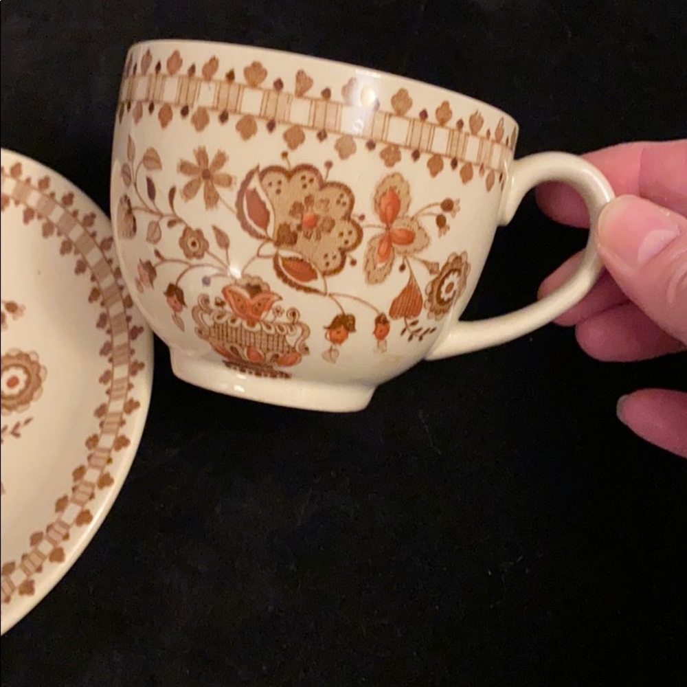 Vintage cup and saucer. Staffordshire old granite